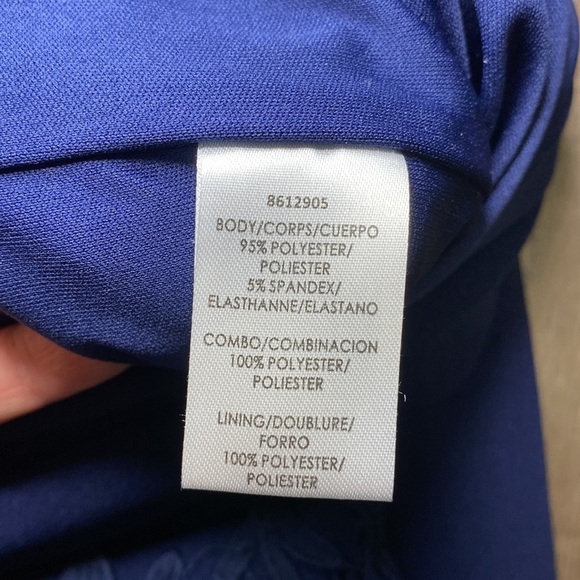 JS Collections ILLUSION GOWN WITH TRIM navy blue - Picture 15 of 15